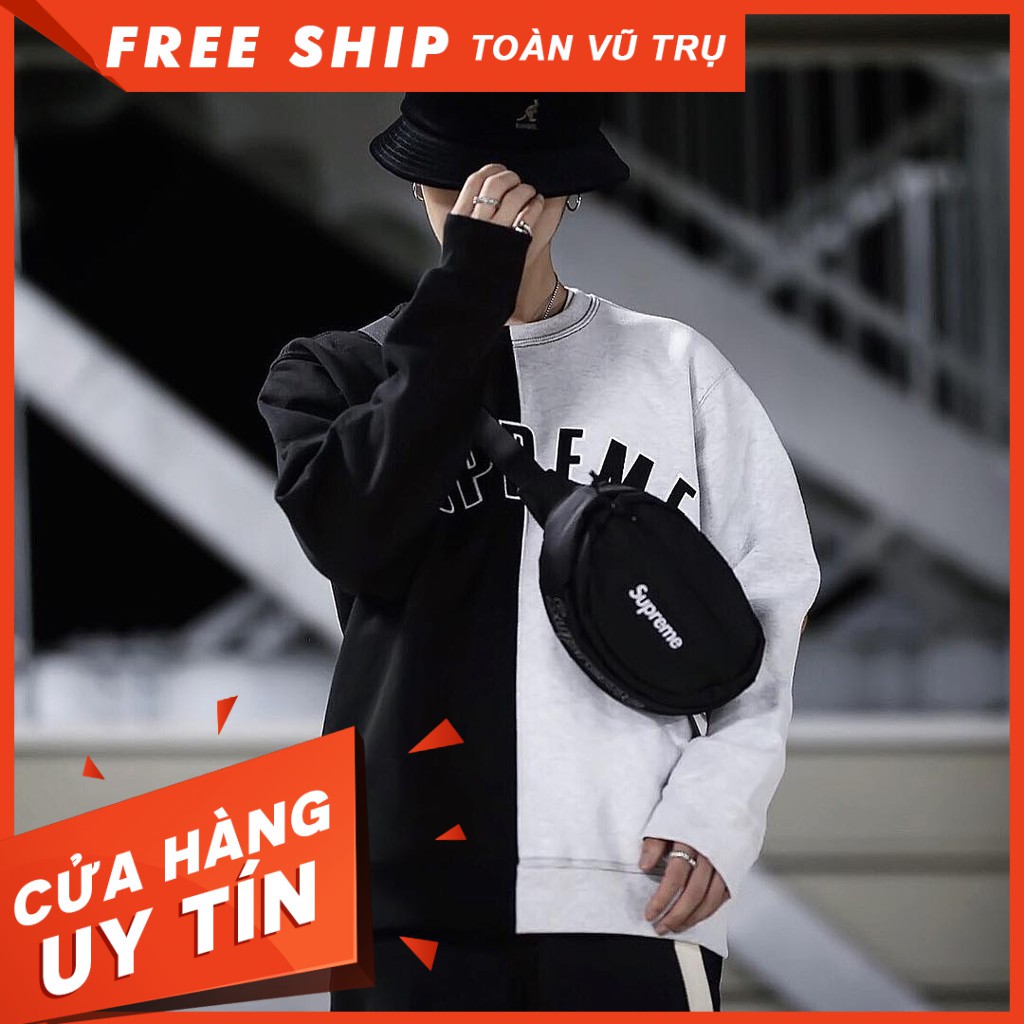 Áo Nỉ Nam Nữ Supreme Split Crewneck Sweatshirt