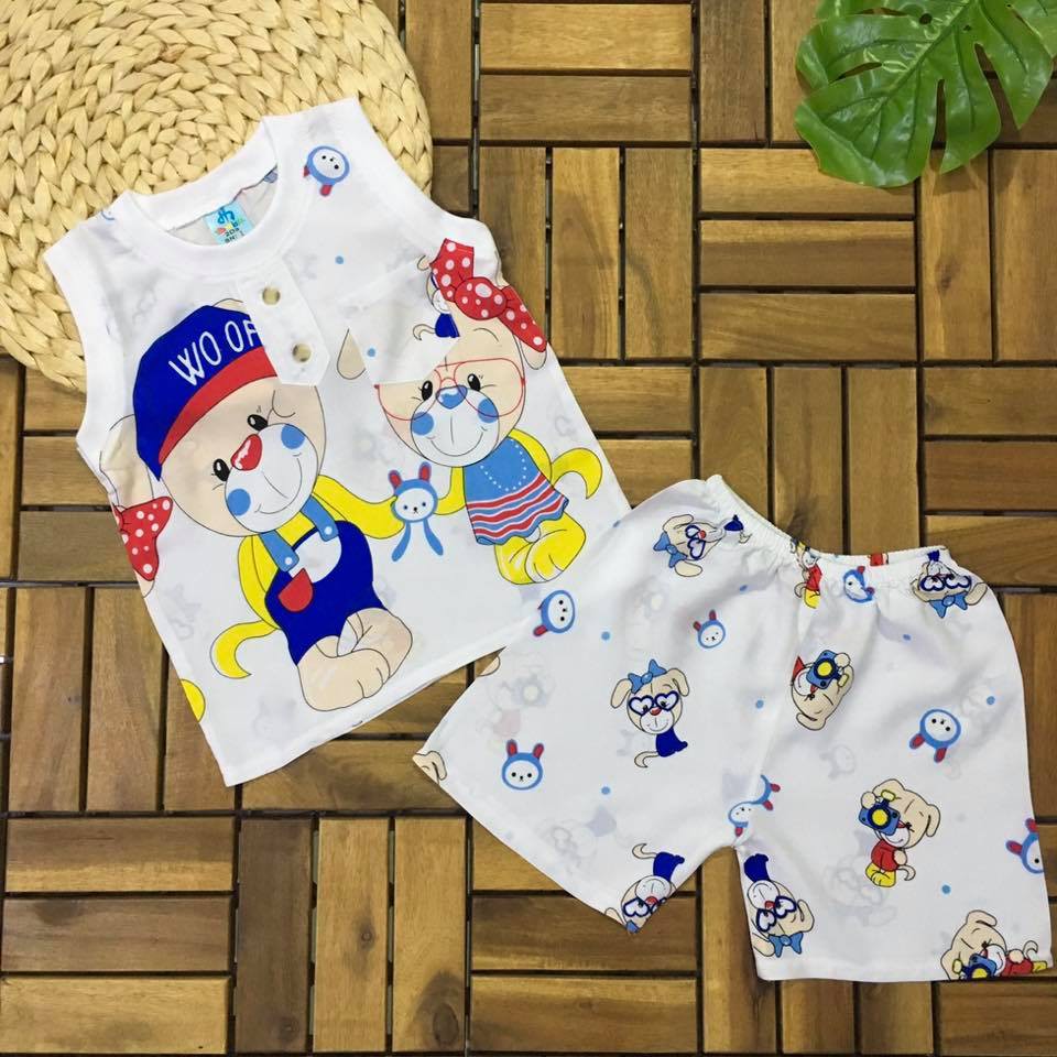 Sỉ 5 bộ sát nách họa tiết, hoạt hình cho con