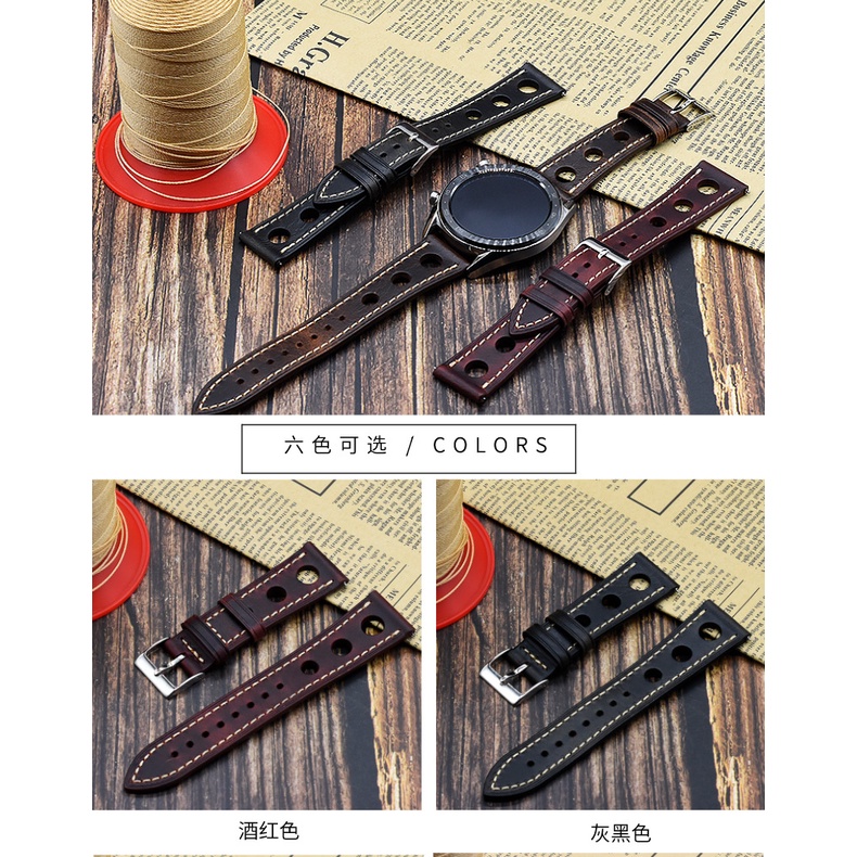 Dây Đeo Bằng Da Thật 22mm 24mm Phong Cách Retro Cho Đồng Hồ Huawei Watch GT GT2 46mm
