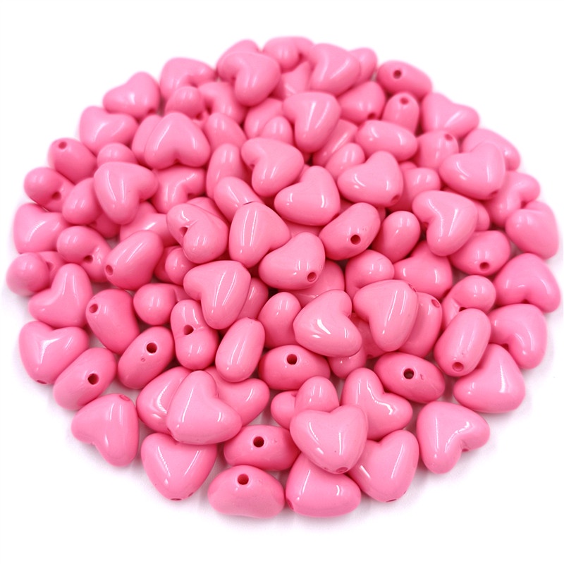 Hạt Nhựa Acrylic Hình Trái Tim Màu Sắc Ngọt Ngào Dùng Làm Trang Sức Thủ Công