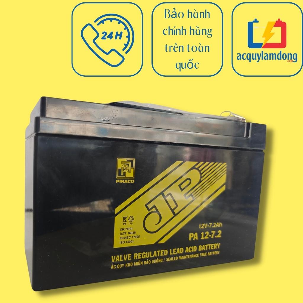Ắc quy UPS JP PA 12-7.2 - 12V - 7,2Ah dùng cho các sản phẩm lưu điện, xe đồ chơi, bình bơm thuốc...