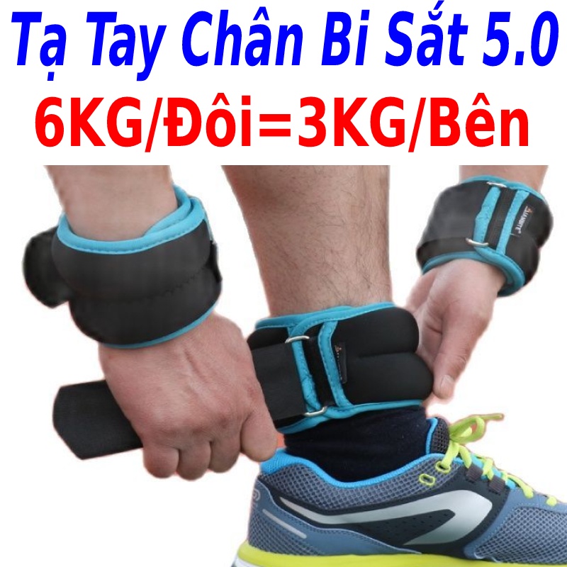 tạ đeo chân tập gym 6kg/đôi = 3kg/bên phiên bản cát sắt siêu êm, tạ chân dành cho gym, thể dục thể thao,bảo hành 6 tháng