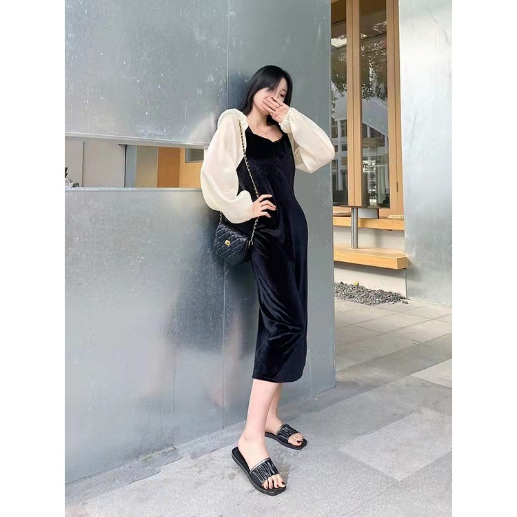 Dép Đế Bằng Mũi Vuông Phong Cách Hàn Quốc Thời Trang Mùa Hè Cho Nữ  CHZK044