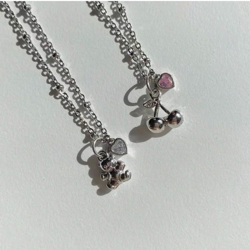 Vòng cổ 191202 mặt gấu / cherry / trái tim phong cách harajuku đơn giản thường ngày dễ phối đồ
