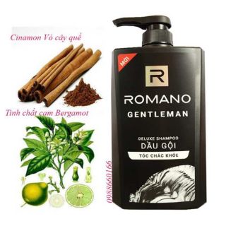 Dầu gội Romano Gentlemen hương quế và tinh chất cam chai 650g