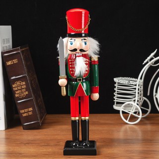 Bộ búp bê hình người lính bằng gỗ 30cm kiểu giáng sinh dùng trang trí phòng trẻ em