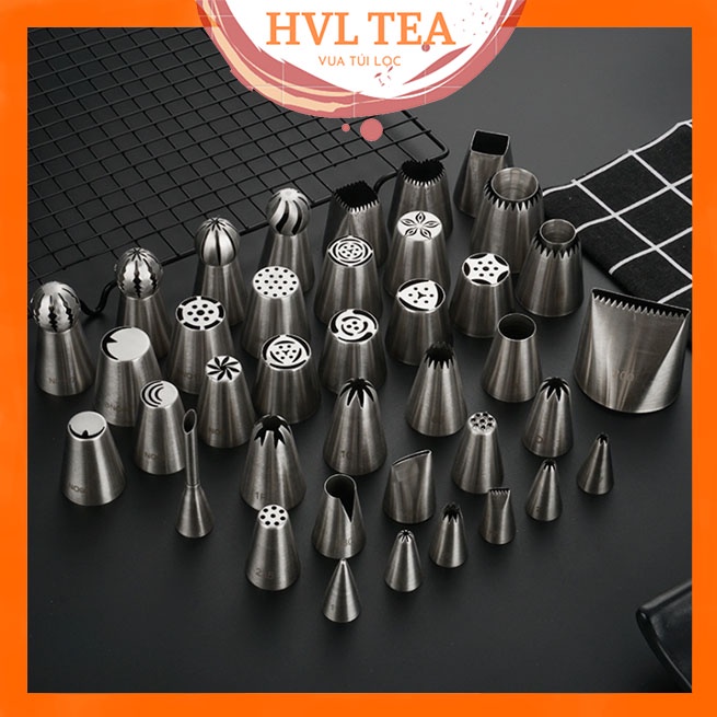 Đui bắt kem, bánh qui, viết chữ, bơm bánh su, hoa hồng các loại, inox - HVL TEA
