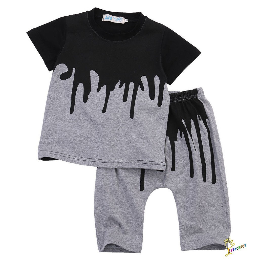 ❤XZQ-2pcs Newborn Toddler Infant Kids Baby Boy Clothes T-shirt Tops+Pants Outfits Set