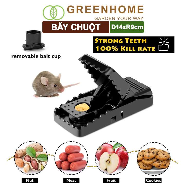 Bẫy chuột thông minh, D14xR9cm, lò xo độ nhạy cao, dễ sử dụng, hiệu quả cao |Greenhome