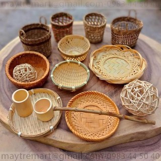 Xưởng SX- Mây tre đan mẫu ngẫu nhiên size mini trong lòng bàn tay -Tre Việt