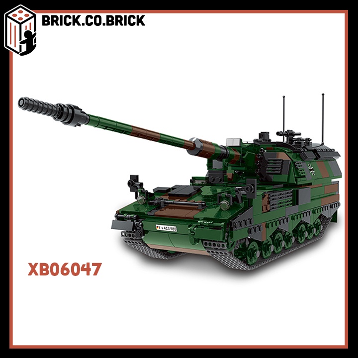Mô Hình Lắp Ráp Xe Tăng Quận Sự Phao Tự Hành Đồ Chơi Quân Sự Army Minilitary Tank Panzerhaubitze XB06047