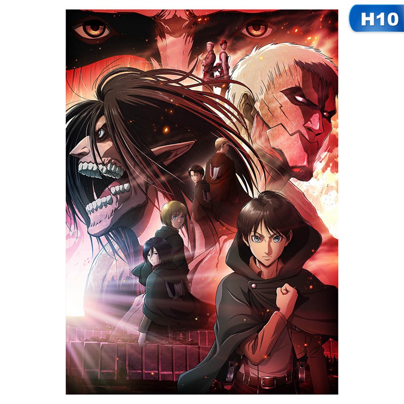 Áp phích phim Anime Attack On Titan treo tường trang trí