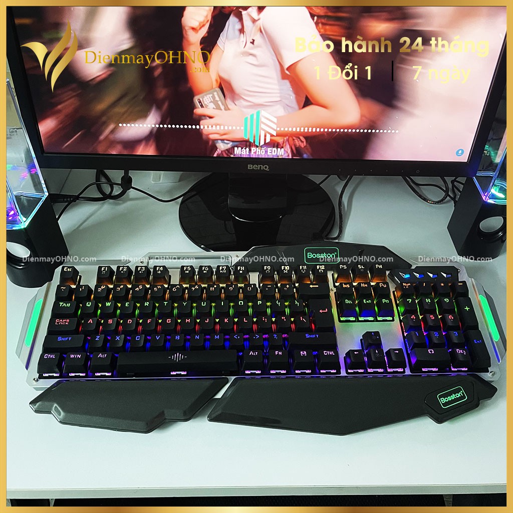 Bàn Phím Cơ Máy Tính GAMING Có Dây LED RGB Đổi Màu BOSSTON MK915 Chính Hãng - OHNO Việt Nam