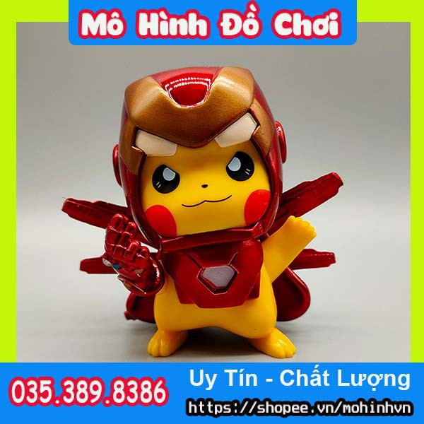 Mô Hình Pikachu Cosplay iRon Man - Hàng chính hãng, Chất liệu bằng Nhựa PVC cao cấp