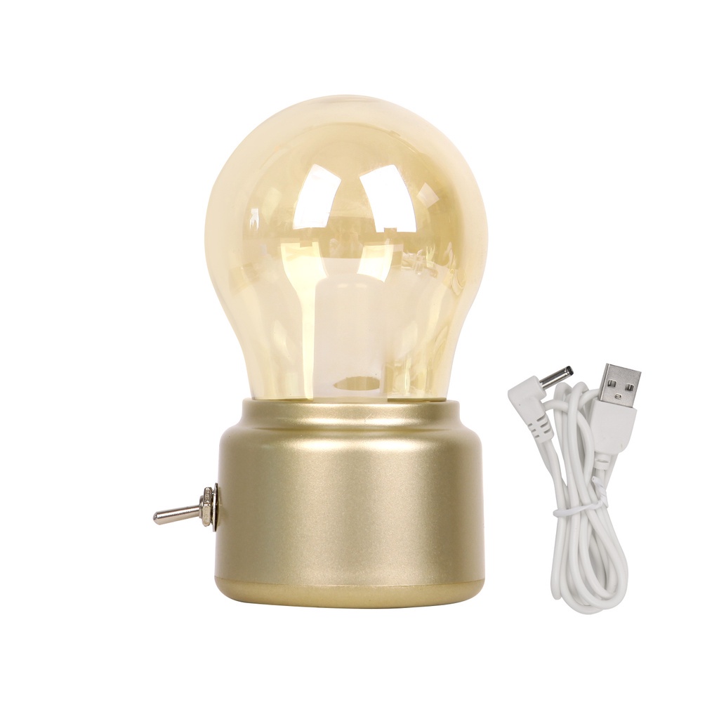 [ Classic LED Vintage Rechargeable Bulb Night Light][ Retro Bulb Bedroom Bedside Light ][ Portable Powered USB Decorative Light Bulb ]