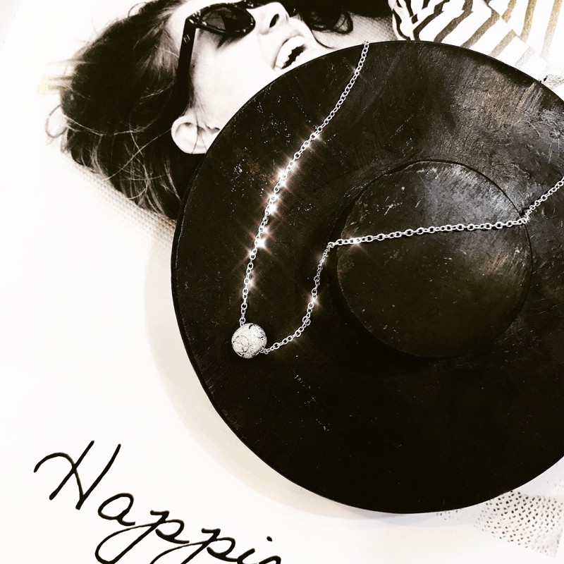 Dây Chuyền Bạc TNC JEWELLERY Mặt Quả Cầu Đính Đá Cắt Phay Cho Nữ