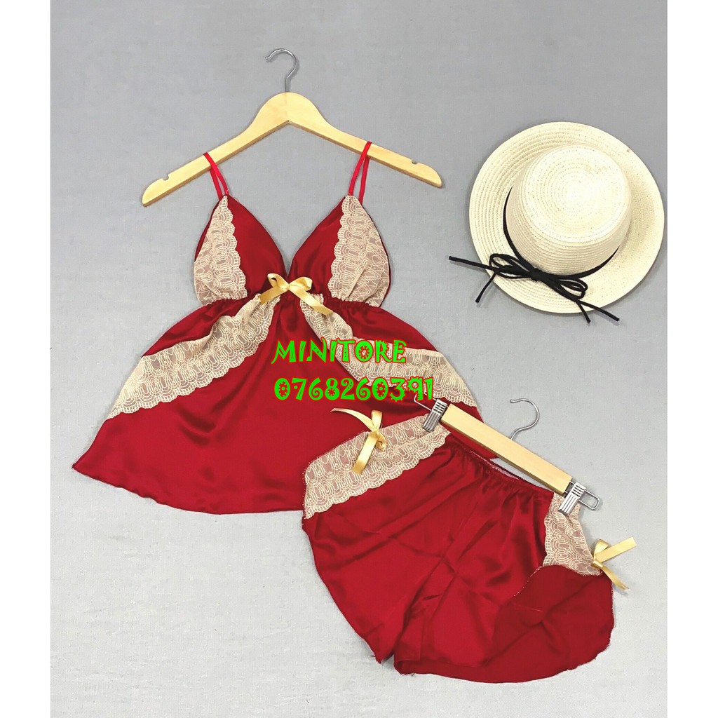 [40KG - 55 KG]ĐỒ NGỦ SEXY SATIN CÓ MÚT - Vải siêu mát siêu xinh không nhăn hàng xưởng nhà may bao chắc chắn bao đẹp