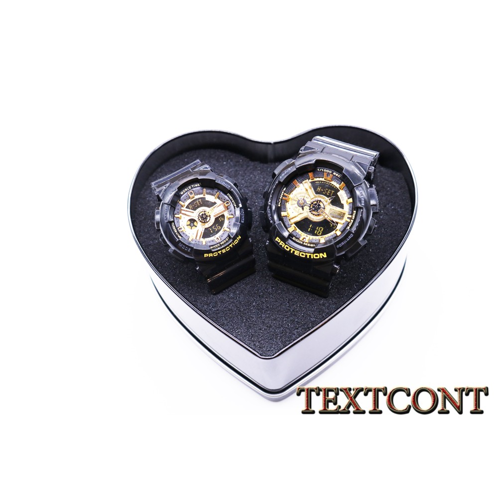 Đồng hồ đôi nam nữ GA110 Black Gold máy điện tử chống nước siêu đẹp - 14 màu
