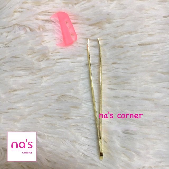 Nhíp nhổ lông mày, nhổ tóc bạc loại tốt - kiêm nắp đậy là chải chân mày sạch sẽ tiện dụng