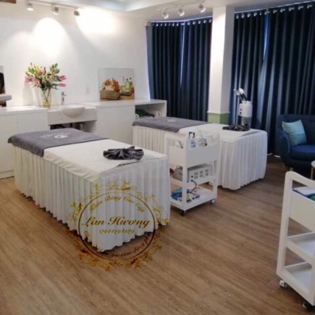 GA/DRAP XỐP CHÉO (KATE) CHO SPA, GIƯỜNG MI, PHUN XĂM, MEO THEO KÍCH THƯỚC YÊU CẦU