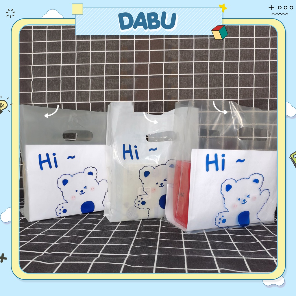 Set 20 túi nilon PE trong suốt hình gấu DABU dễ thương size 30x20cm