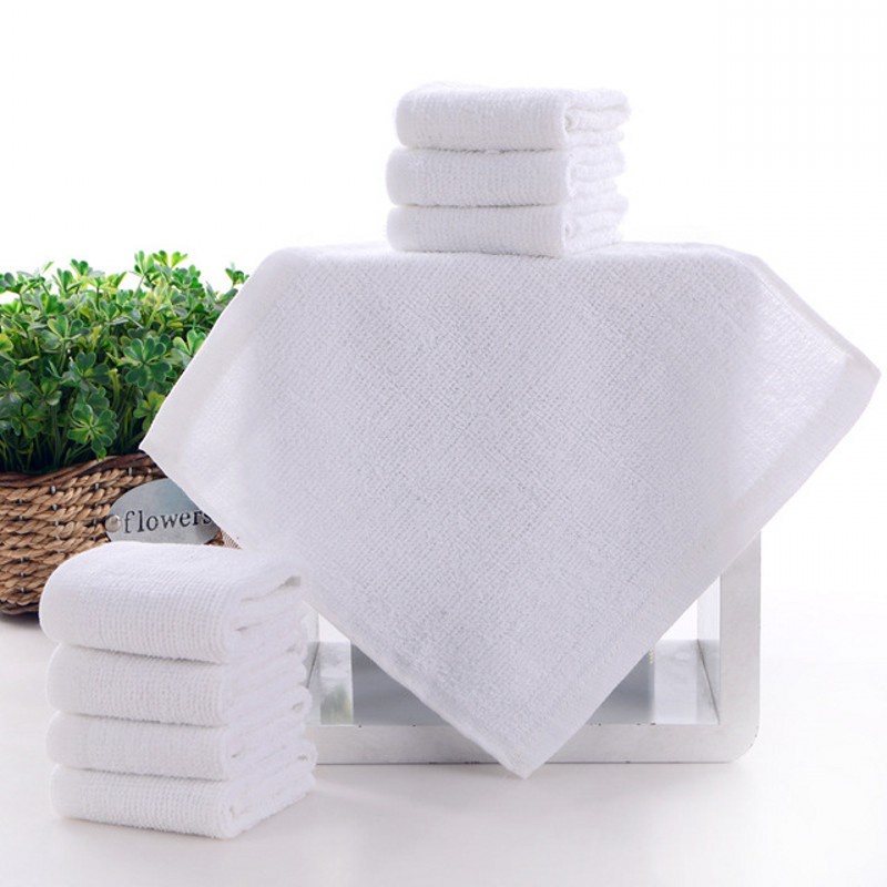Khăn lau bằng vải cotton hình vuông màu trắng đa chức năng tiện dụng cho nhà hàng / khách sạn