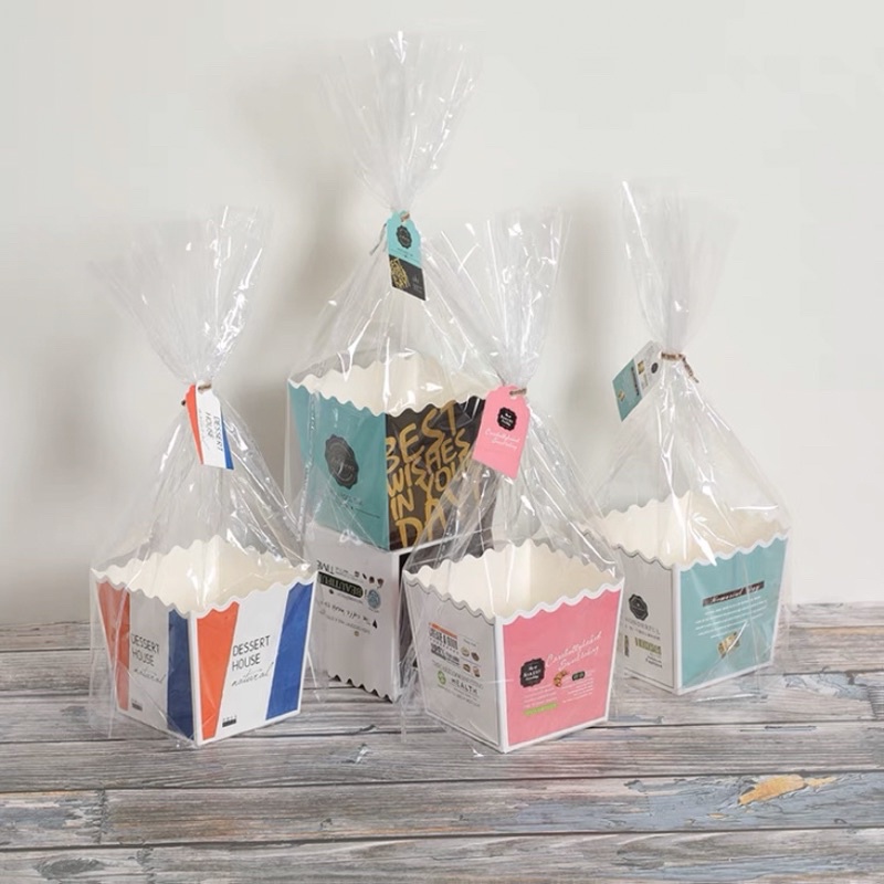 Set 50 hộp đựng bánh cookie kèm túi đựng và dây buộc