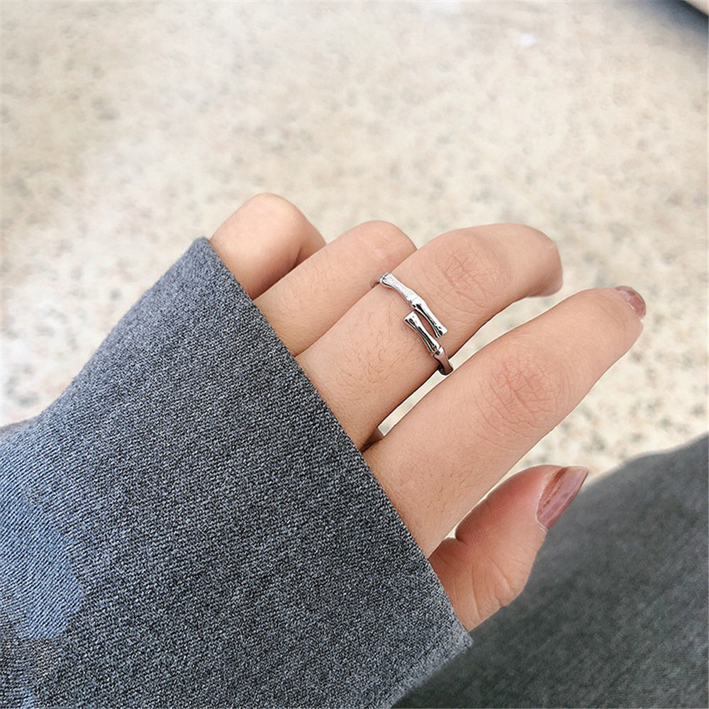 Nhẫn Đeo Tay Tạo Hình Đốt Tre Đơn Giản Cho Nữ