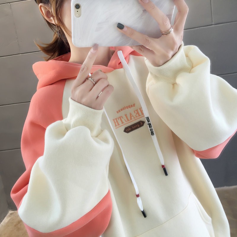 Áo hoodie nữ phong cách Hàn Quốc chất nỉ mềm mại
