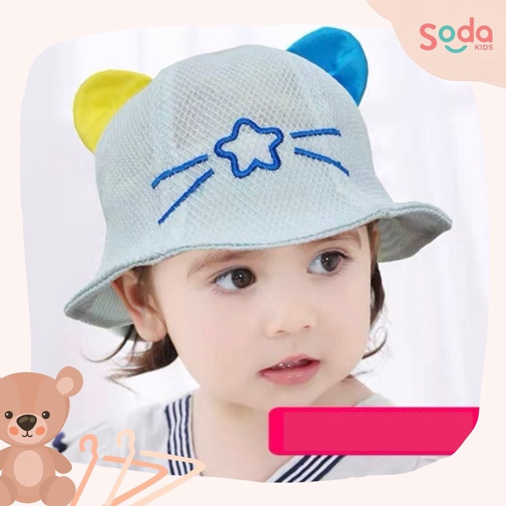 Mũ vành mèo ngôi sao mùa hè cho bé