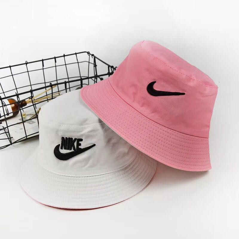 Nón bucket tròn vành Adidas NIKE trơn nhiều màu Cotton phong cách Ulzzang Unisex