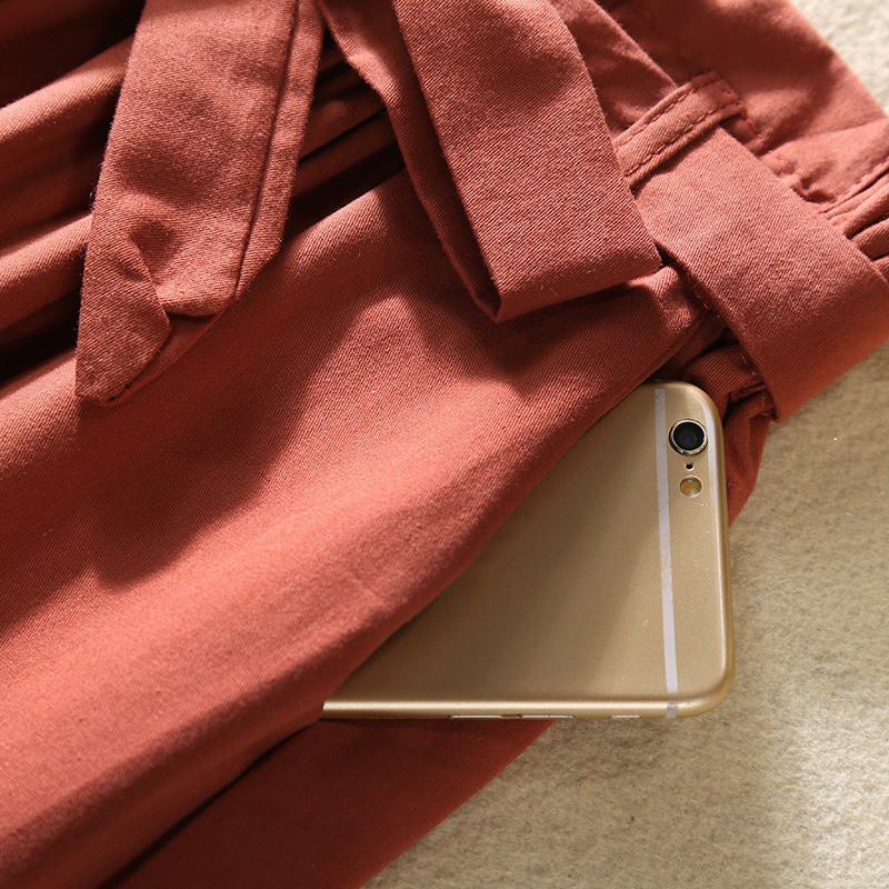 Quần nữ lưng thun ống rộng đính nơ | BigBuy360 - bigbuy360.vn