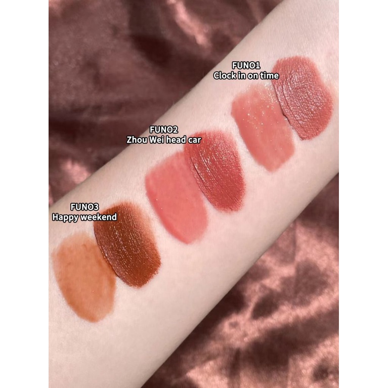 Cappuvini vui vẻ đôi-Trọc Đầu son môi men hạt dẻ Lip bùn gương nước bóng mờ Son môi firstonly