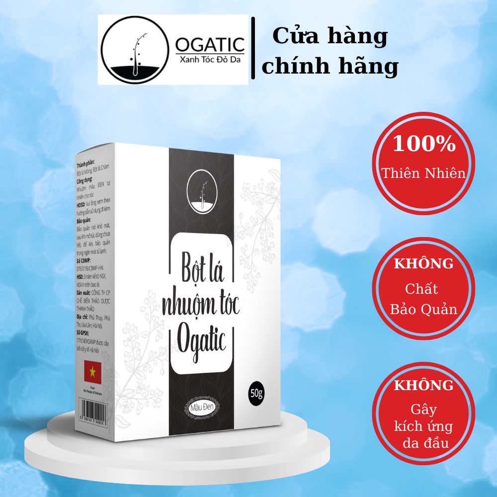 [HCM] Bột Lá Nhuộm Tóc Ogatic_Màu Đen ( giảm 5% Khi Mua Hóa đơn trên 200k )