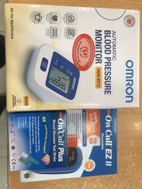 Combo máy đo huyết áp + máy đo tiểu đường oncall