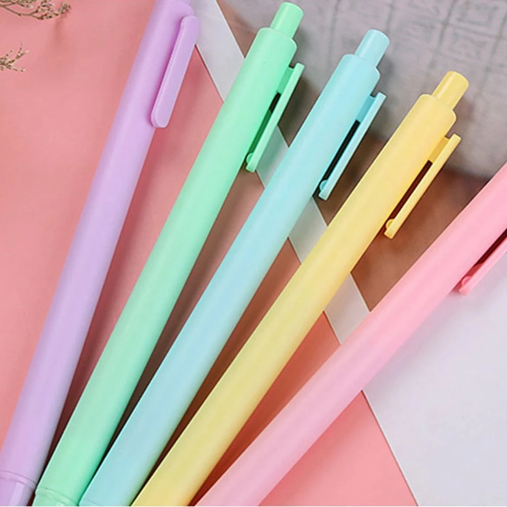 1 Bút Mực Gel Dạng Nhấn Mượt Mà Hình Bánh Macaron Nhiều Màu Cho Học Sinh