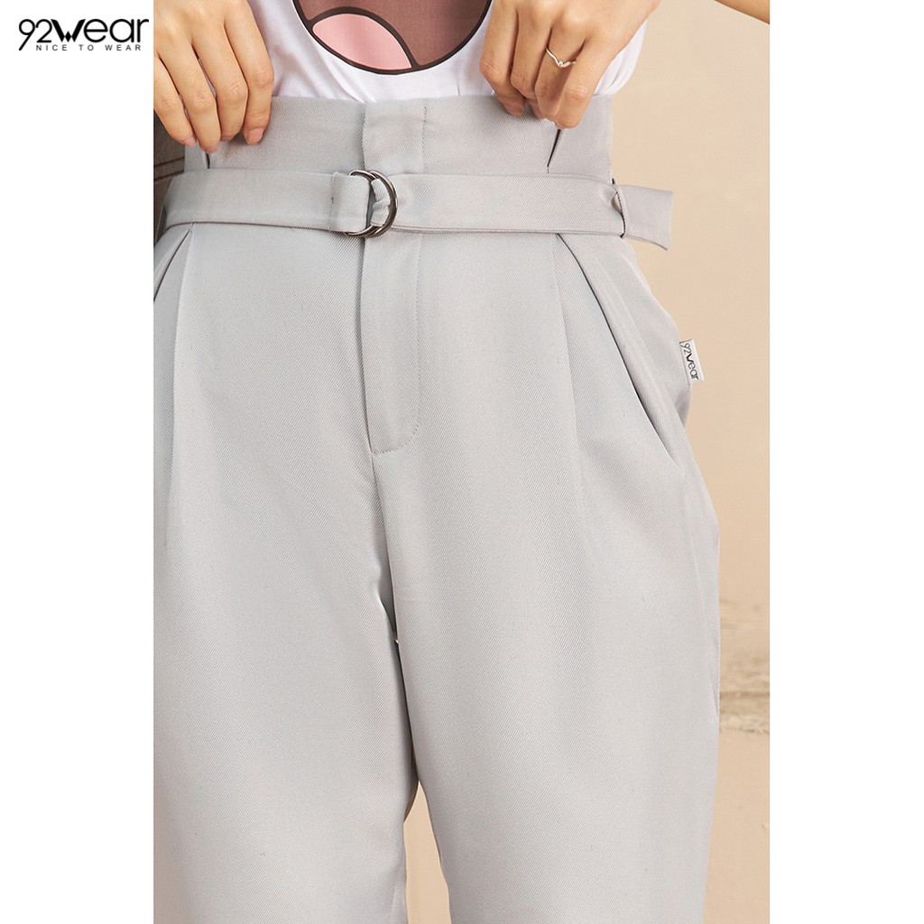 Quần baggy nữ công sở 92WEAR (3 MÀU), đủ size, cạp liền xếp ly QGW0993 | BigBuy360 - bigbuy360.vn
