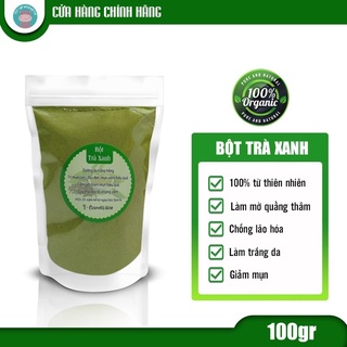 Bột trà xanh đắp mặt nguyên chất handmade 100gr - Hama