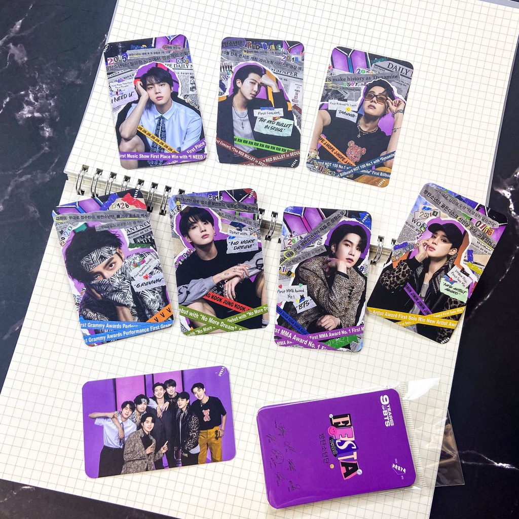 BTS 9º Aniversário Photocard Álbum &quot;Proof&quot; Periférico Photo Card Foto do Grupo LOMO Card