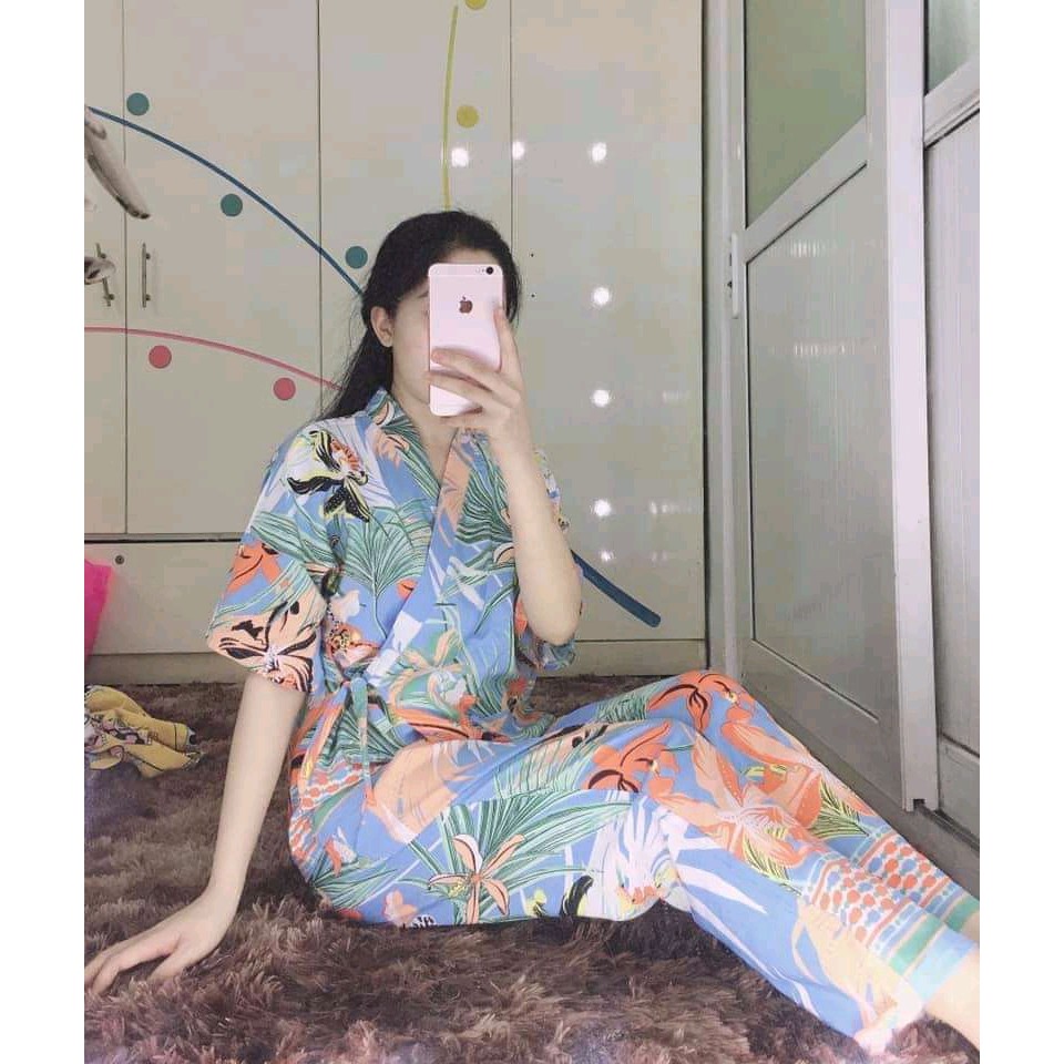 [ LỤA DÀI KIMONO ] ✪ BỘ NGỦ KIMONO TAY NGẮN QUẦN DÀI - MS02 ✪ | BigBuy360 - bigbuy360.vn