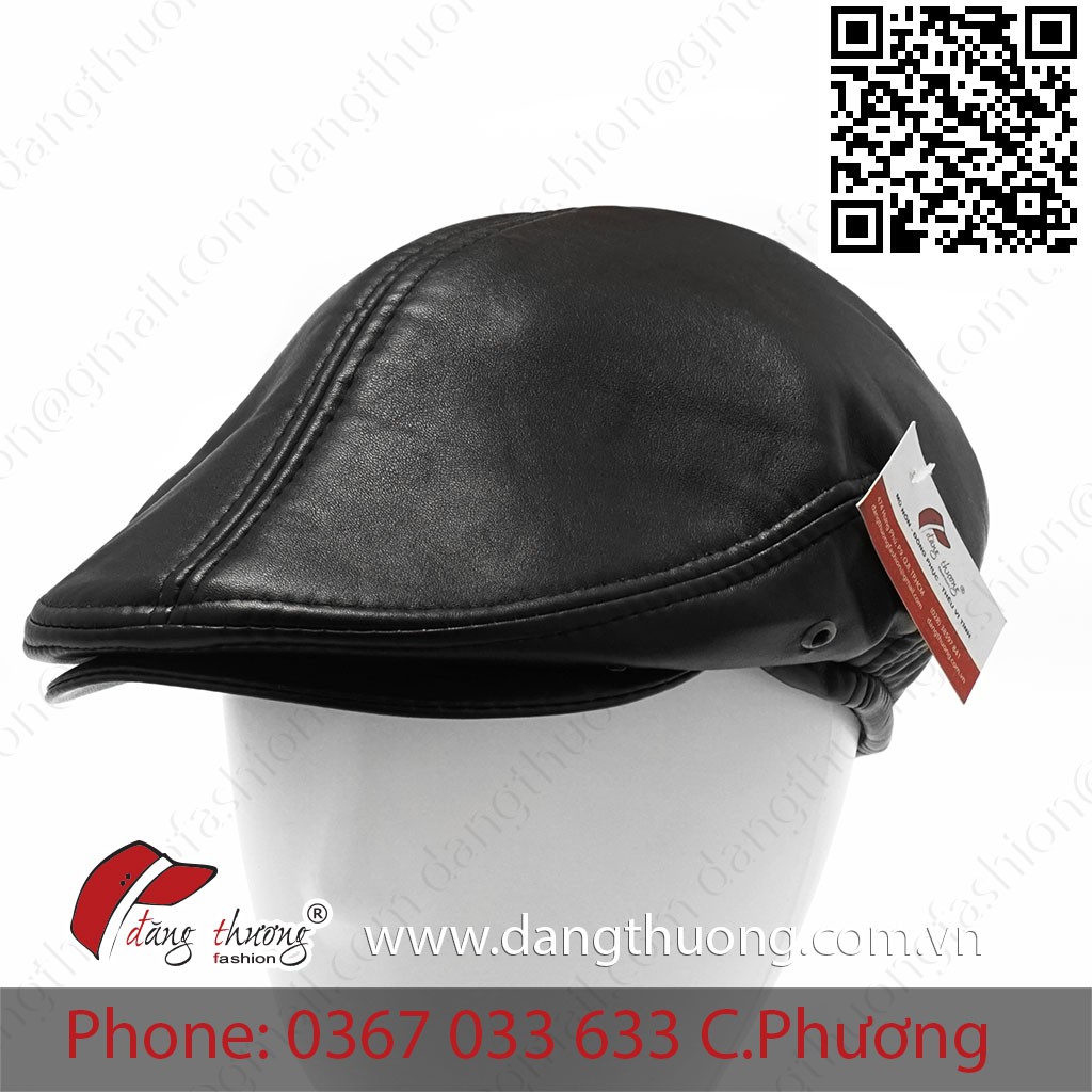 Mũ nồi nam bere beret da Pu phong cách cổ điển Mũ nồi nam trung niên lớn tuổi DÀY DẶN ẤM ÁP chất lượng