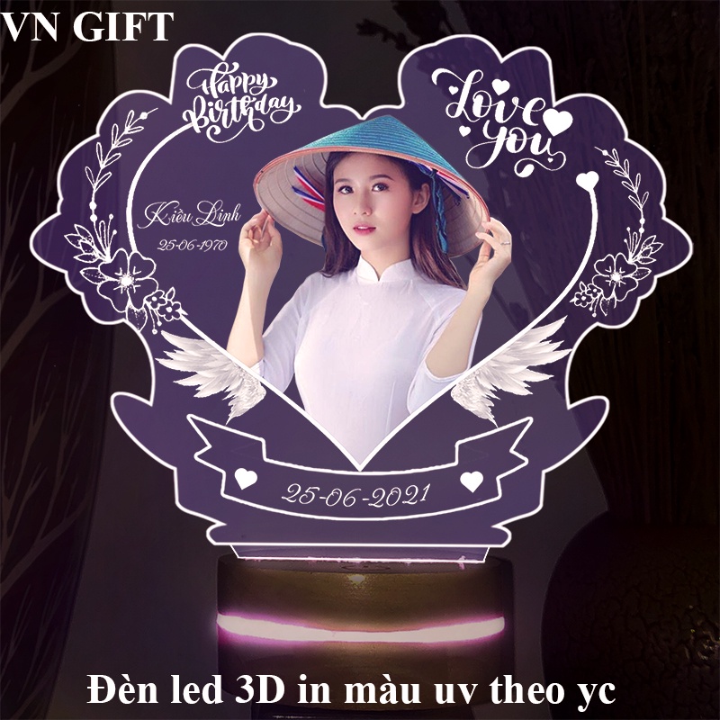 Đèn led 3D trái tim cao cấp, thiết kế theo yêu cầu