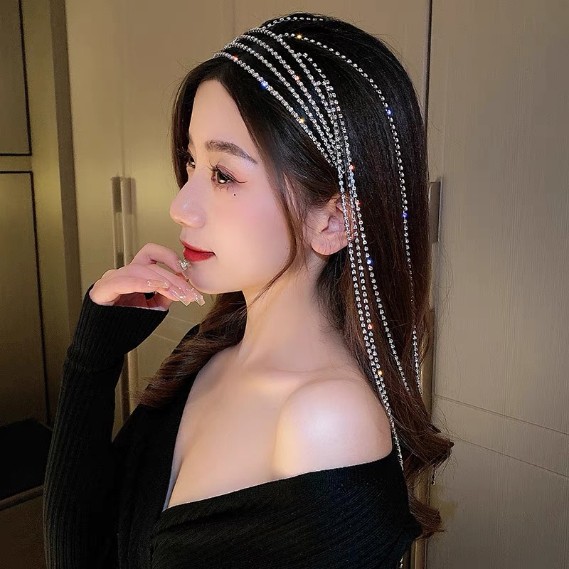 Bờm tóc đính đá Nhím Sweeties phối dây tua rua nữ tính sexy dành cho nữ