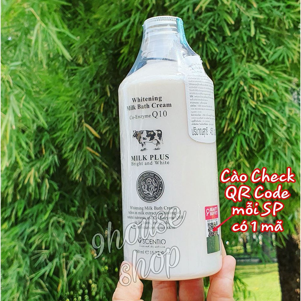 Sữa Tắm Dưỡng Trắng Da SCENTIO MILK PLUS Thái Lan 450ml