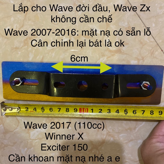 [Mã LIFEAUMAY giảm 10% tối đa 30k đơn 150k] Bảng tên Titan 7 màu + ốc Gr5 lắp Wave, Exicter, Winner, Sirius