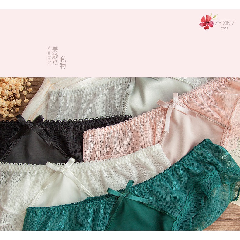 Quần Lót Nữ Ren Hoa Phối Lụa Satin Thời Trang Xuất Đông Âu . Hàng Loại Đẹp.