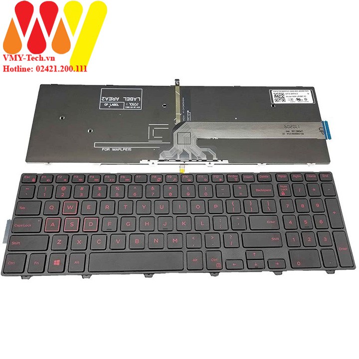 Bàn phím Laptop DELL Inspiron 15-5577 15-5576 7559 7557 P57F Loại LED Đỏ