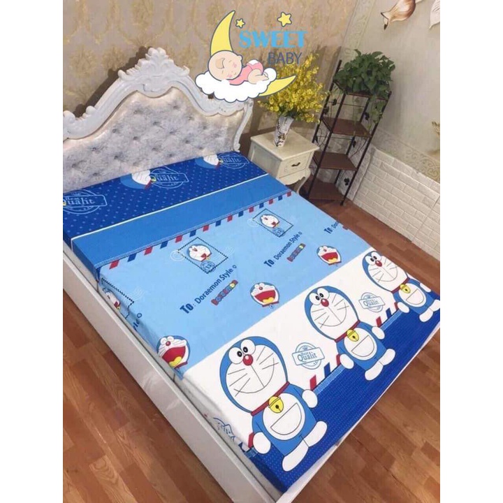 (Freeship+ SALE) Ga chống thấm cotton Nguyệt Ánh Bedding bảo vệ nệm kháng khuẩn nằm trực tiếp mẫu Tuần lộc xanh, đủ size