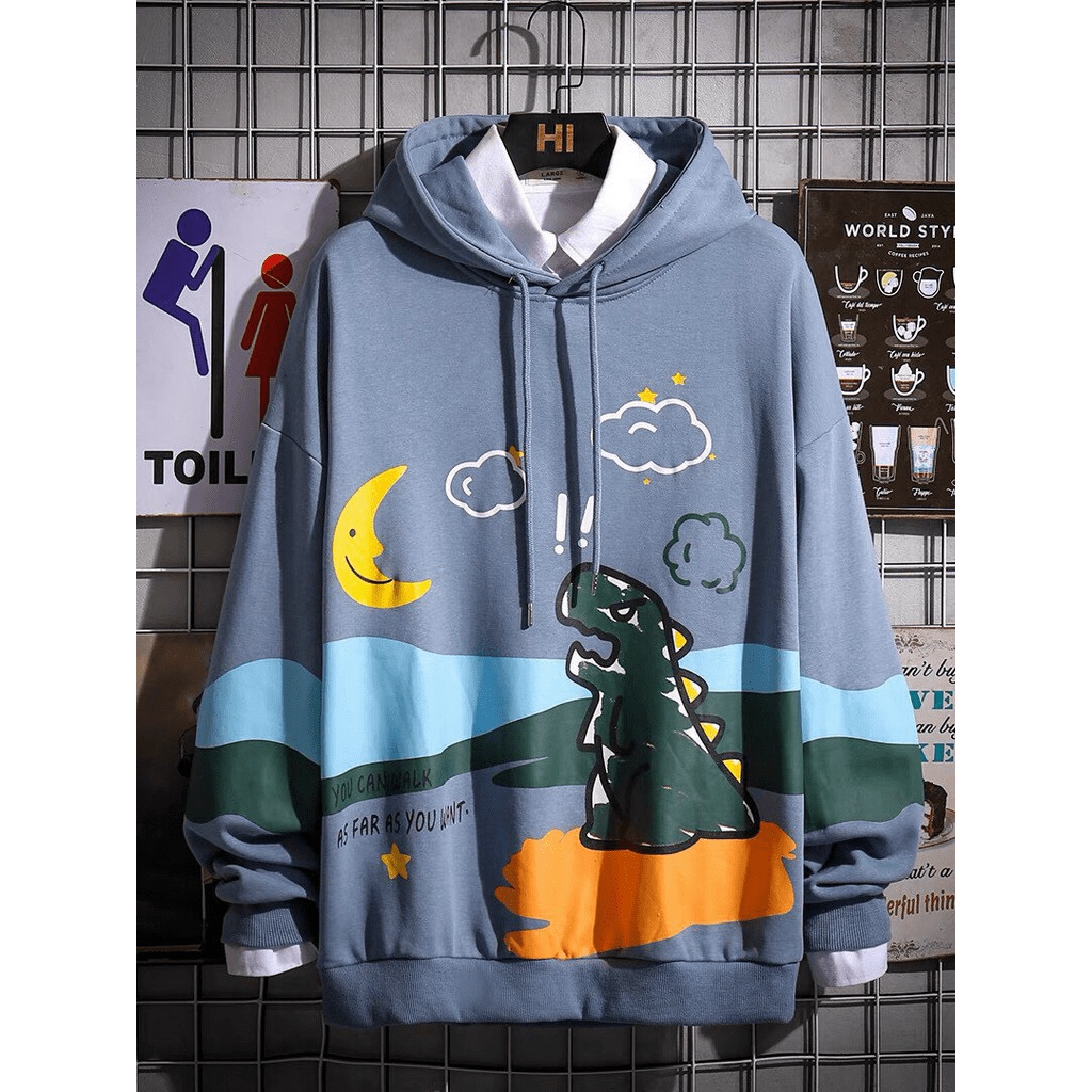 ÁO HODDIES KHỦNG LONG CÓ MŨ CỰC CHẤT HOẠ TIẾT ĐẸP 2021 KB FASHION