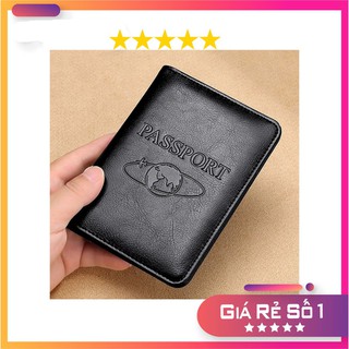 Bao Da Vỏ Bọc Đựng Hộ Chiếu, Ví Đựng Passport Cover Cao Cấp (Màu Đen)
